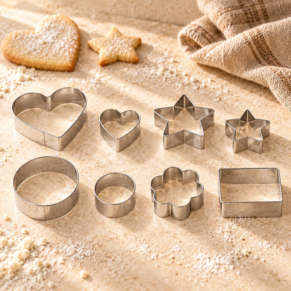 25 emporte-pièces à biscuits de Amazon Basics, mise en situation en pâtisserie