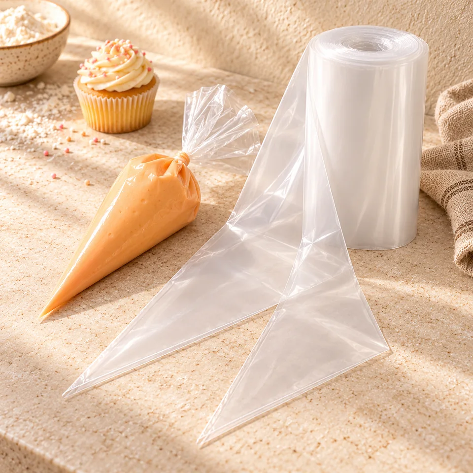 Cent poches jetables 47 cm de BakeBuddy, mise en situation en pâtisserie