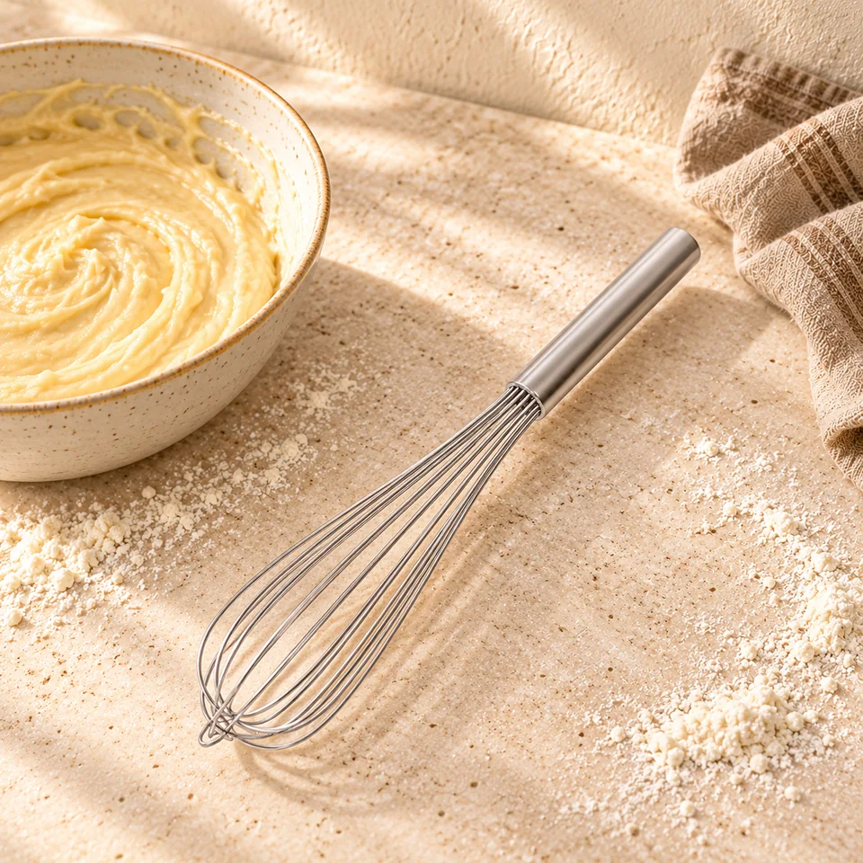 Fouet en inox 35 cm de FMprofessional, mise en situation en pâtisserie