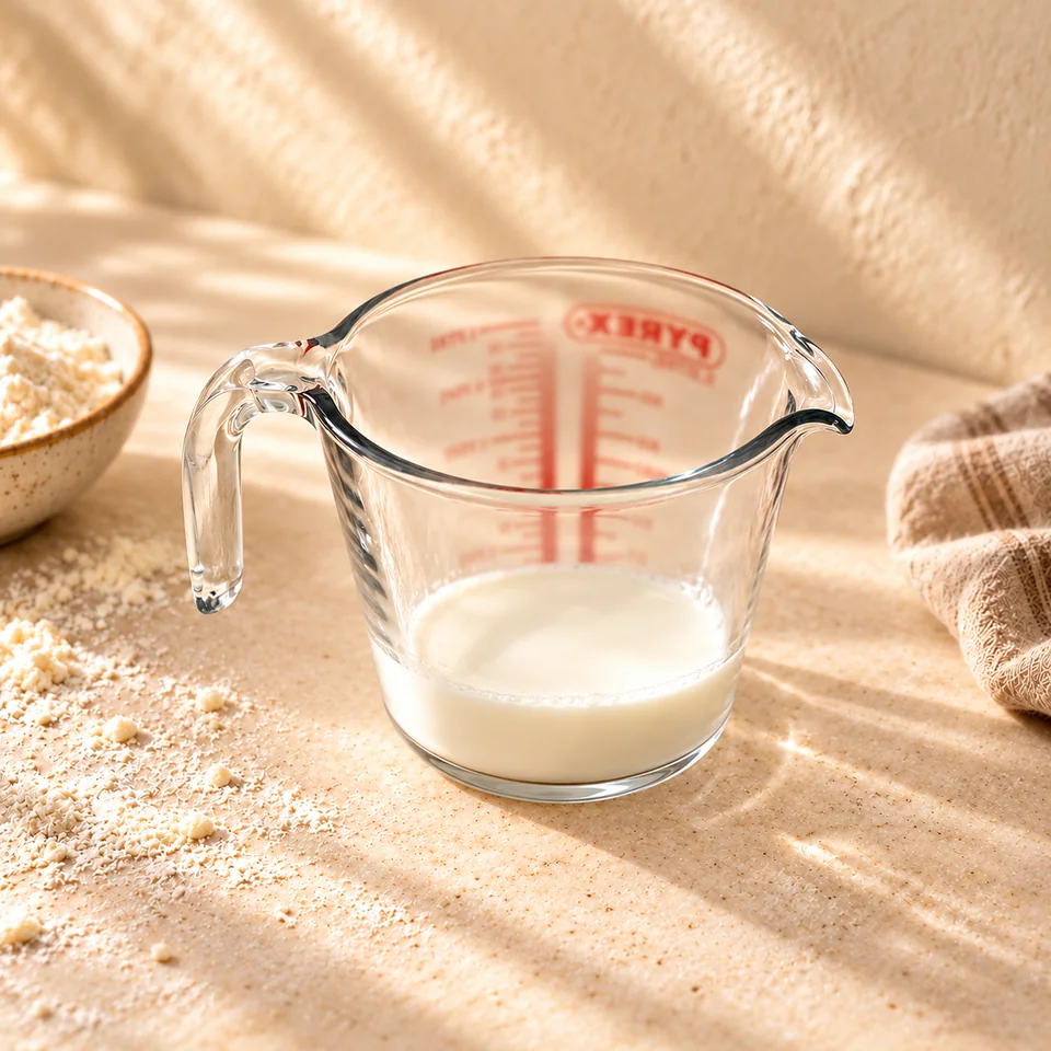 Pichet doseur P587 1 L de Pyrex, mise en situation en pâtisserie