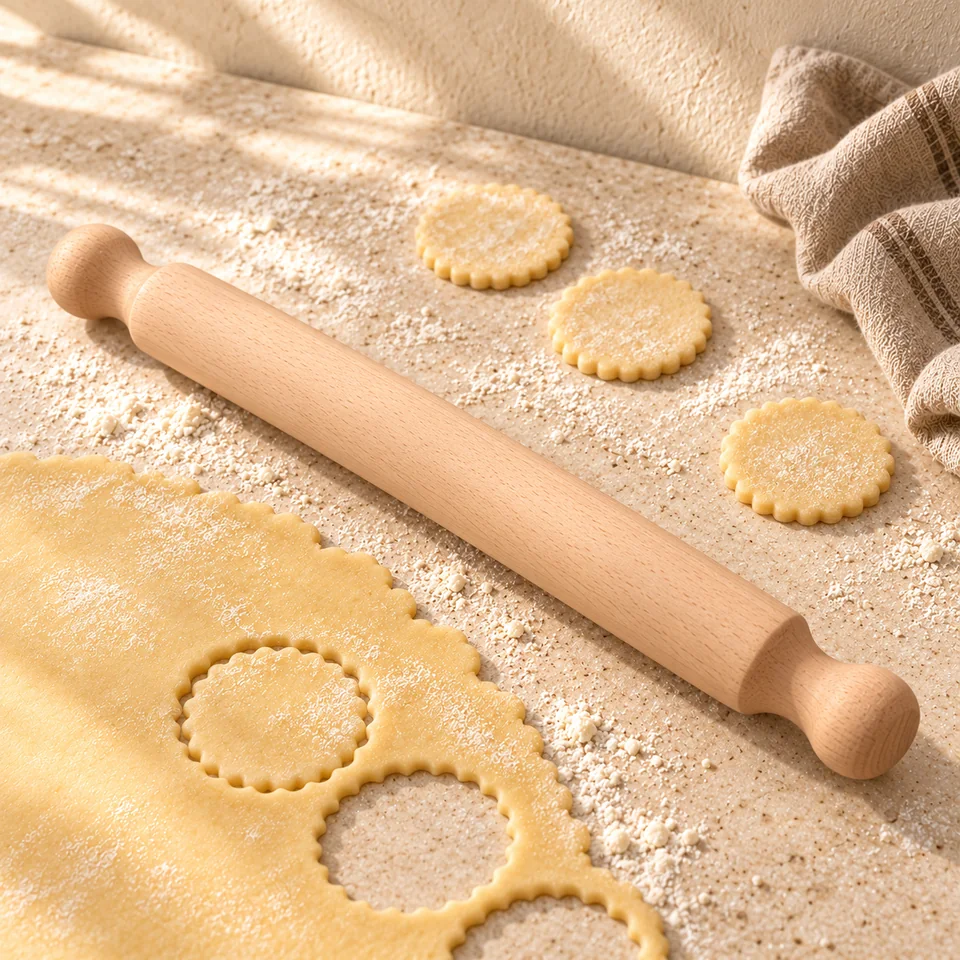 Rouleau en hêtre 40 cm de Tala, mise en situation en pâtisserie